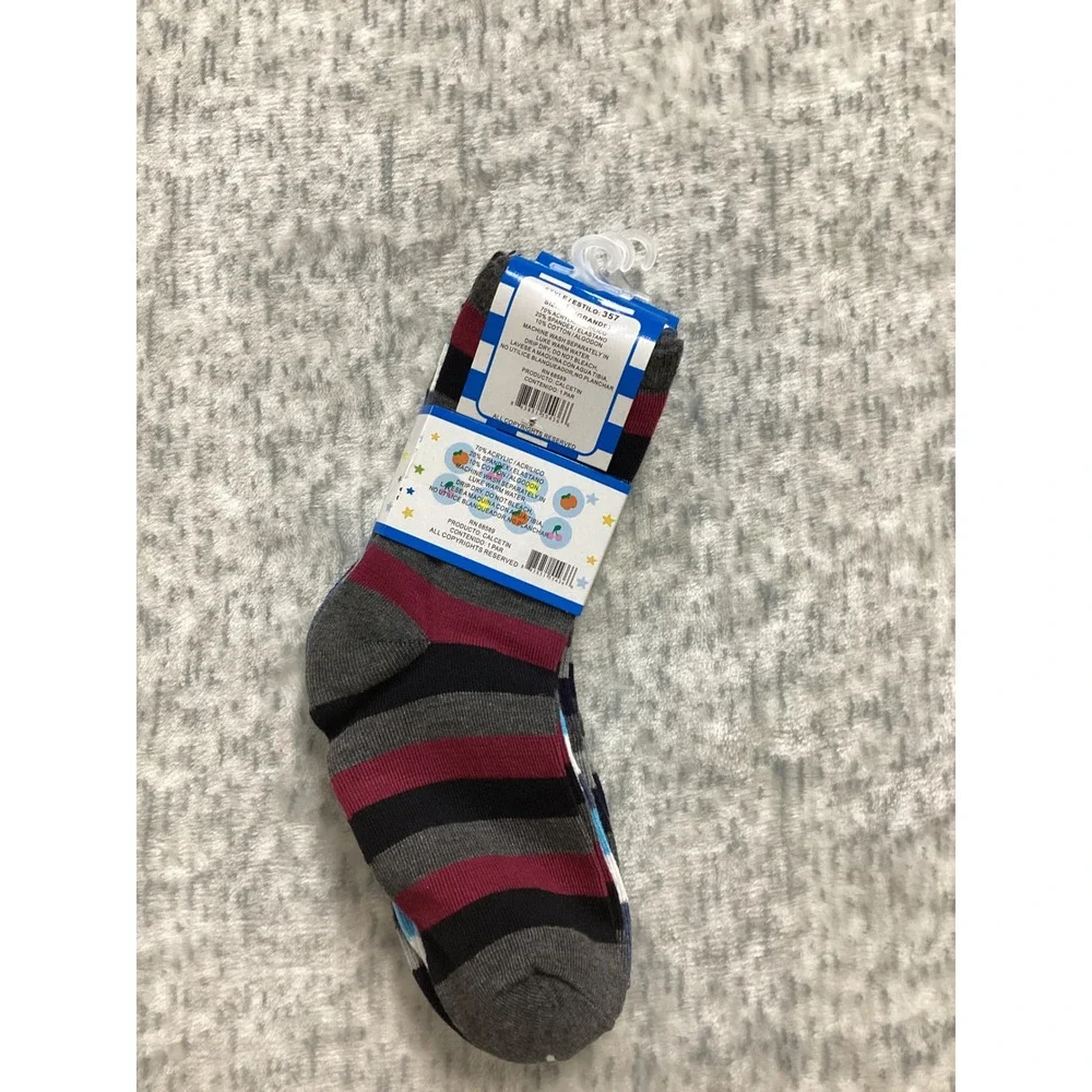 Swan Computer Socks Style 357 Striped Crew Socks Mens Size Large New 3 Pair Pack